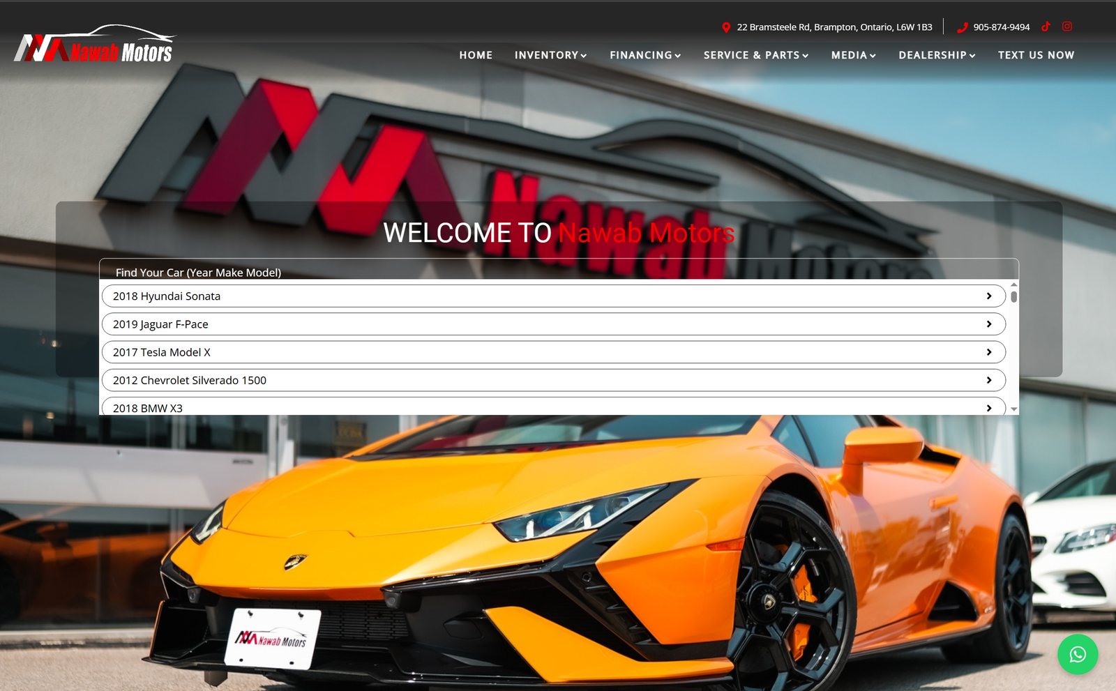 Nawab Motors website